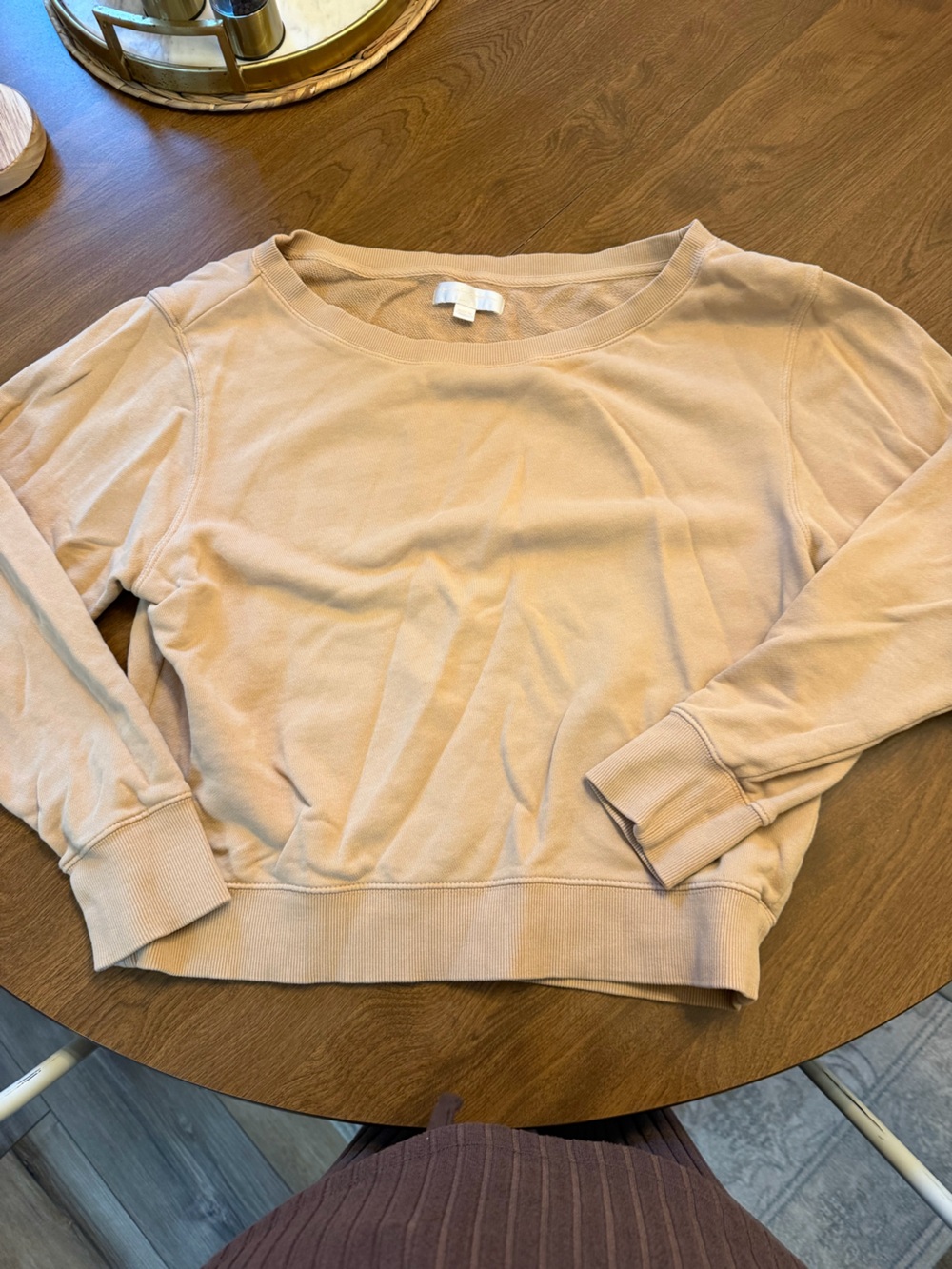 Spiritual gangster Neutral Crewneck Sweater in Light Beige -cotton